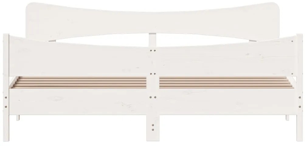 Cama sem colchão 180x200 cm madeira de pinho maciça branco