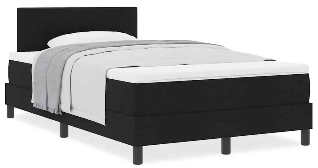 Cama Box com Colchão Preta 120x190 cm Tecido