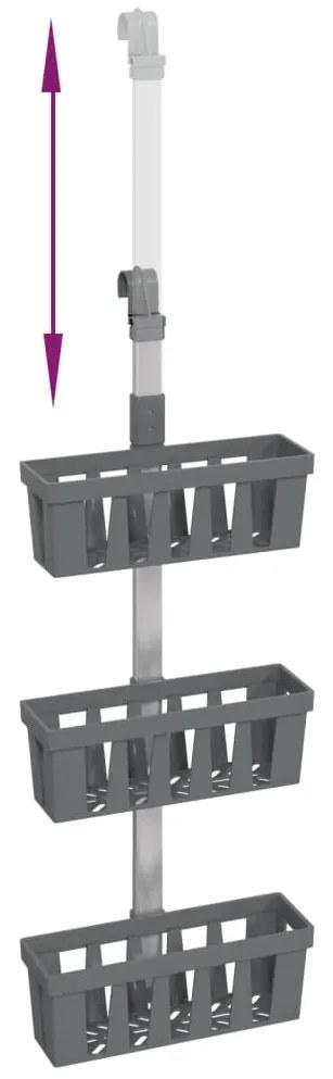 Unidade de prateleiras para chuveiro 30x15x (67-105)cm alumínio