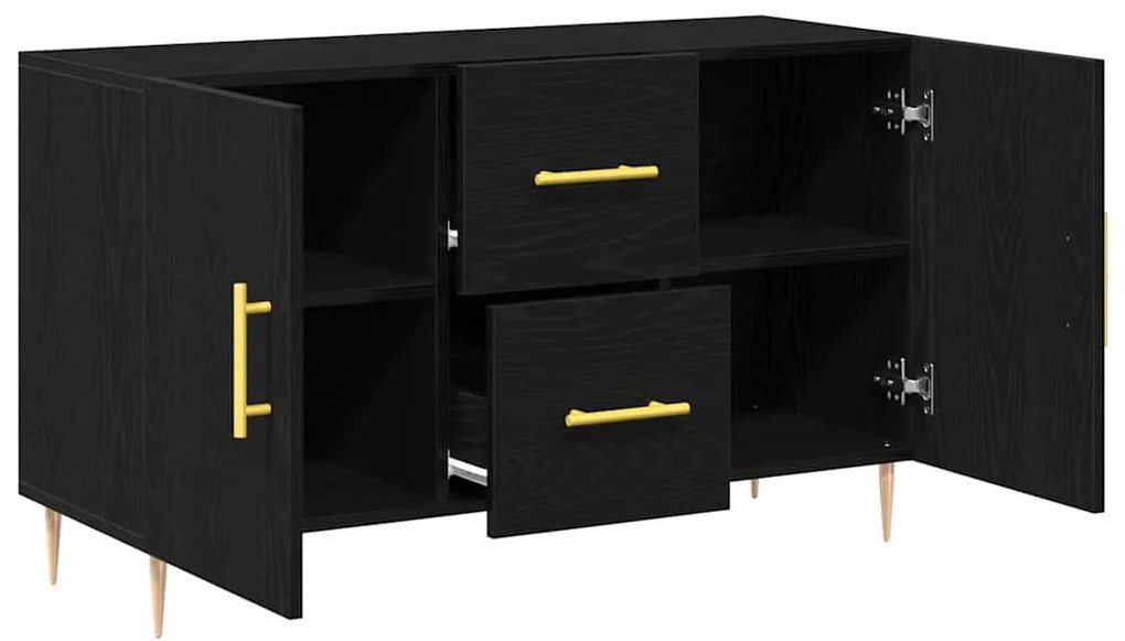 Buffet vidaXL Preto Carvalho 100x36x60 cm Madeira de Engenharia