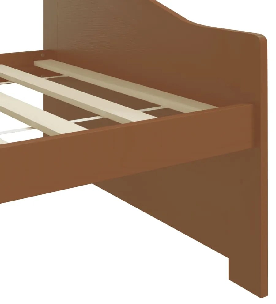 Sofá-cama de 3 lugares 90x200 cm pinho maciço castanho mel