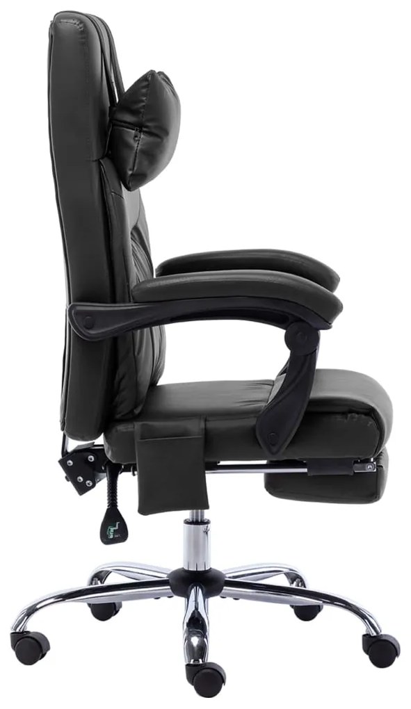 Cadeira de escritório c/ função massagem couro artificial preto