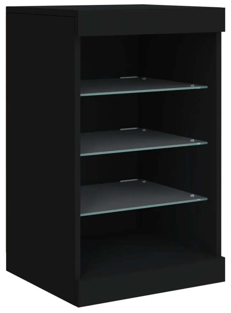Aparador com luzes LED 41x37x67 cm preto