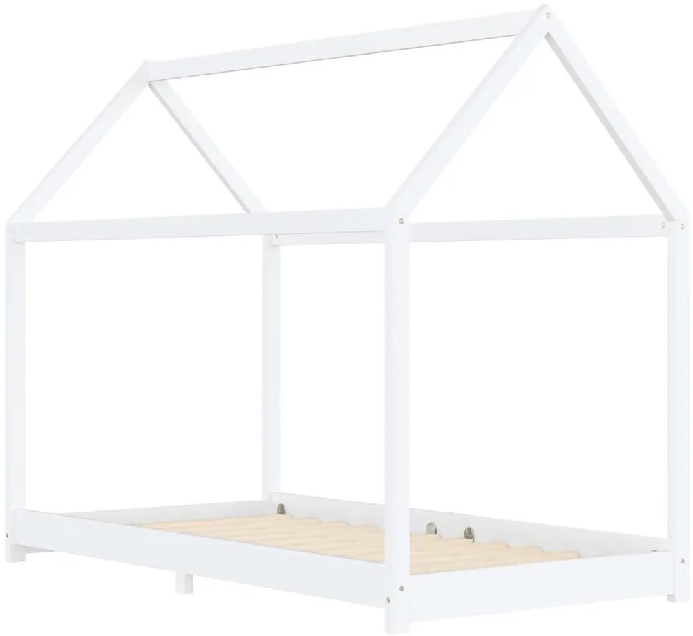 Estrutura de cama para crianças 90x200 cm pinho maciço branco