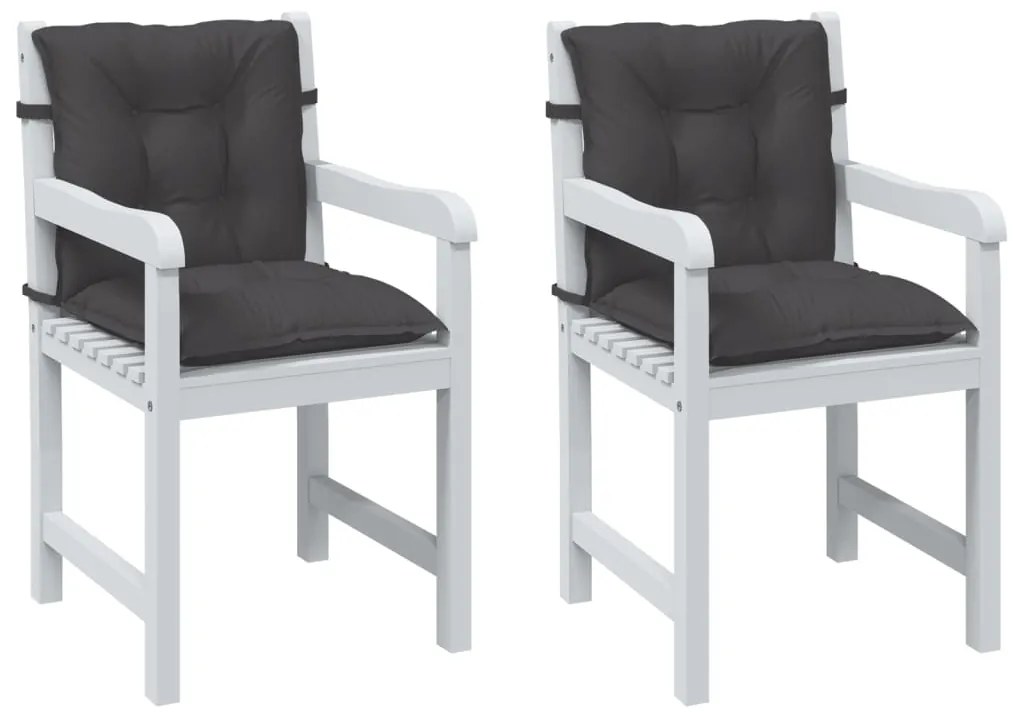 vidaXL Almofadões lombares p/ cadeiras 2pcs mesclado tecido antracite