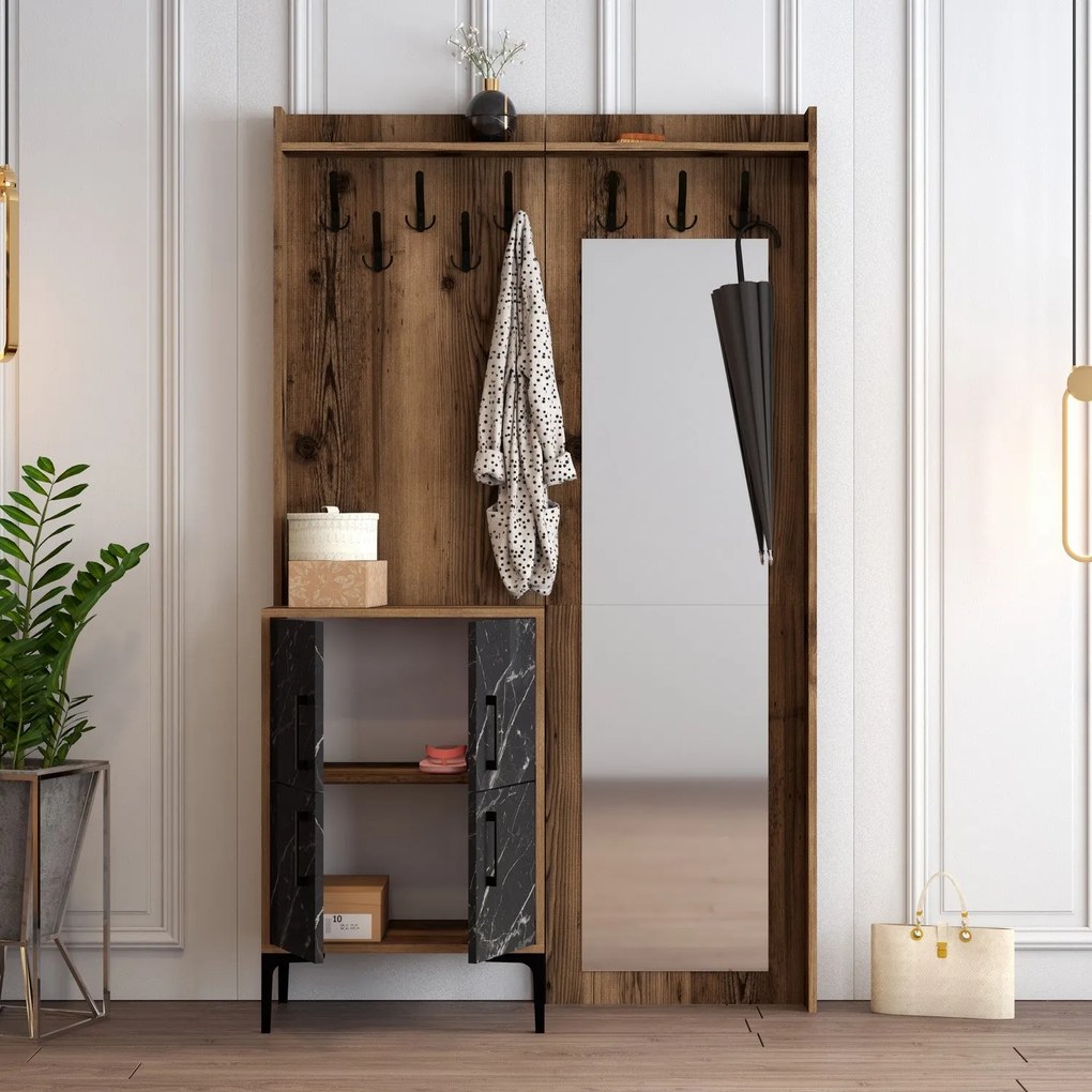 Cabideiro Berlin BC – Nogueira Preta – 120x200x35 cm
