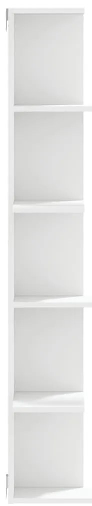 Estante parede p/ canto 36,5x36,5x140 cm deriv. madeira branco