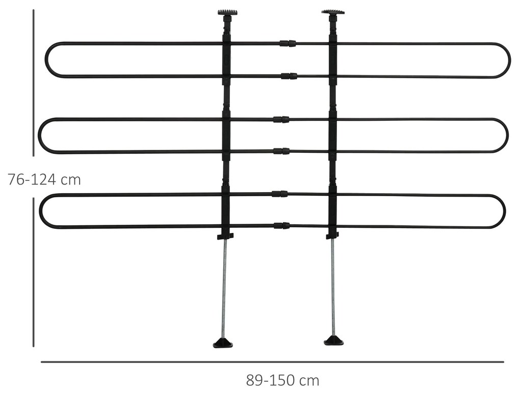 PawHut Grade de Segurança Carro para Cães Ajustável 150x9x76-124 cm Gr