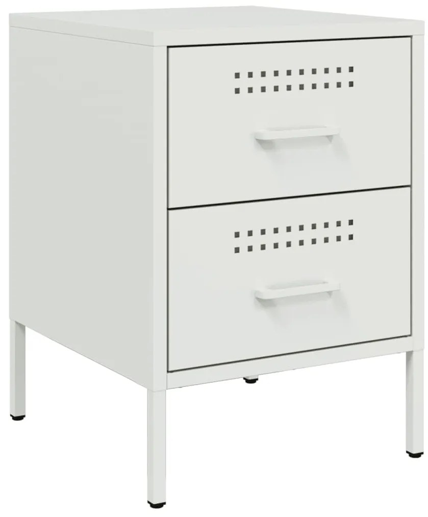 Mesas de cabeceira 2 pcs 36x39x50,5 cm aço branco