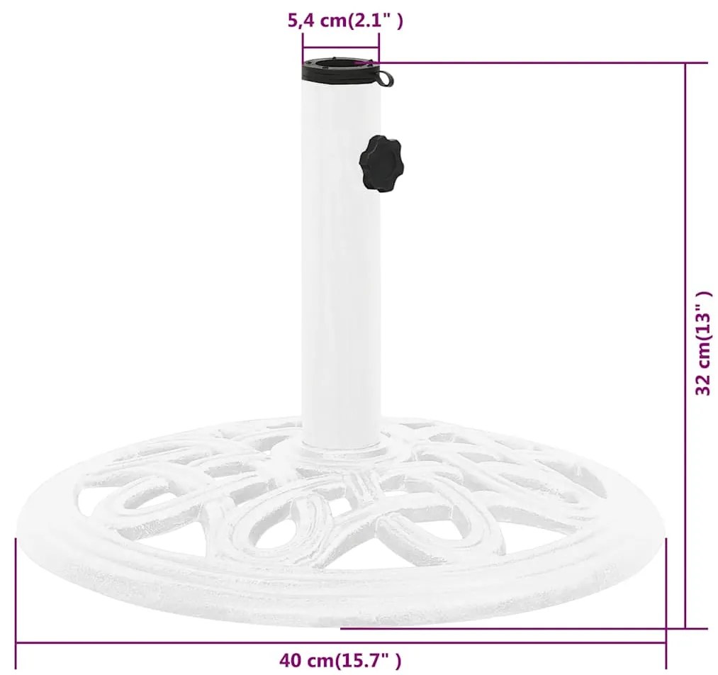 Base para guarda-sol ferro fundido 40x40x32 cm branco