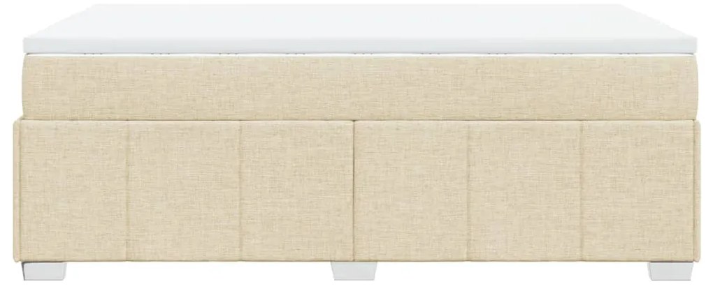 Cama boxspring com colchão 120x190 cm tecido cor creme