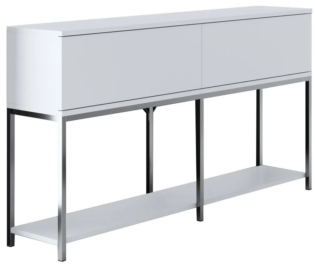 Conjunto de Mobiliário de Sala de Estar Lord – Branco e Prateado – Esp