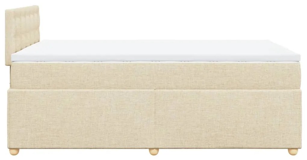 Cama boxspring com colchão 120x190 cm tecido cor creme