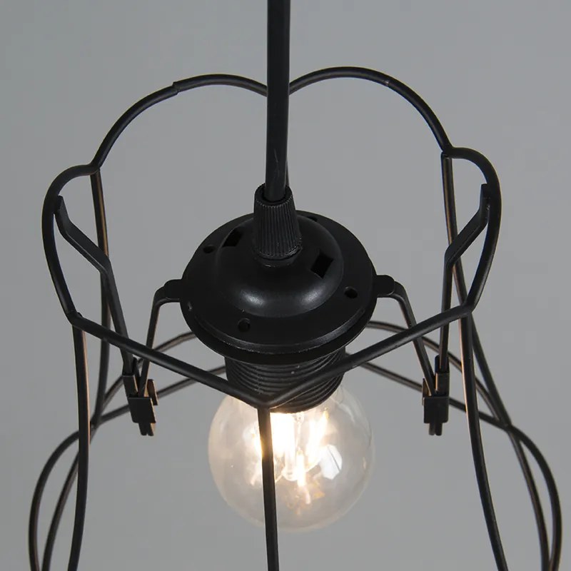 Candeeiro de suspensão retro preto 20 cm - Granny Frame
