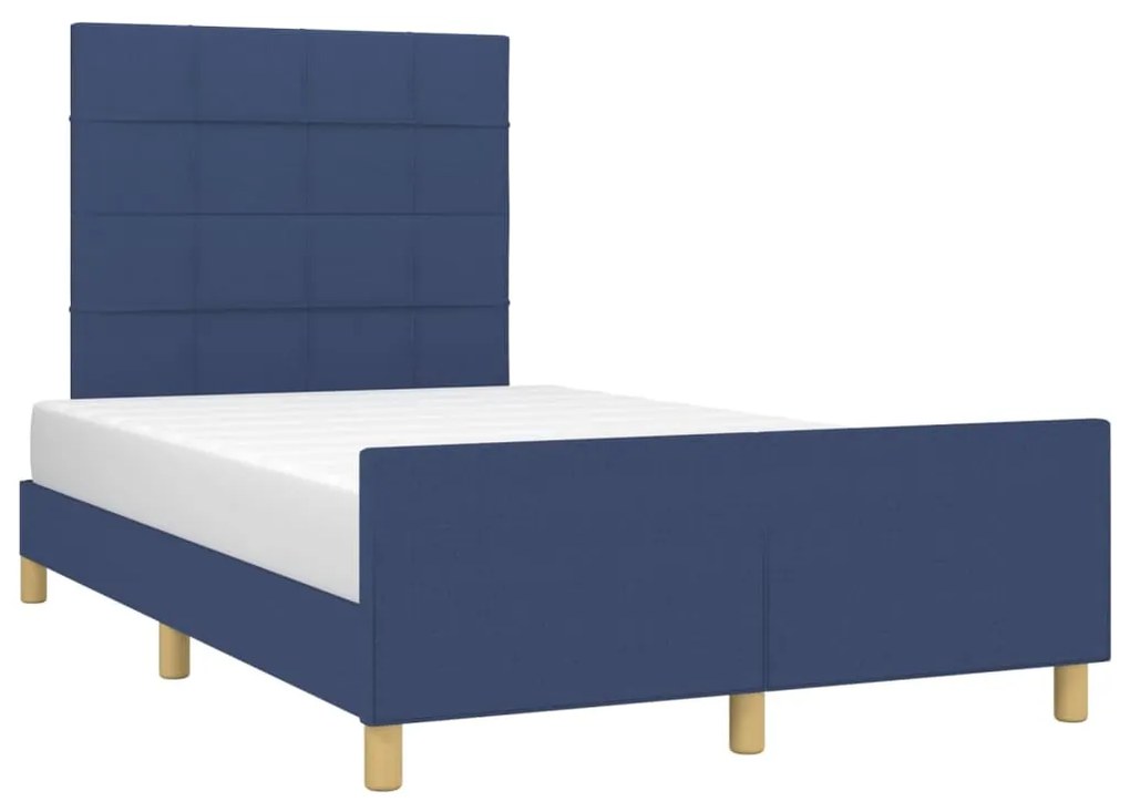 Estrutura de cama sem colchão 120x190 cm tecido azul