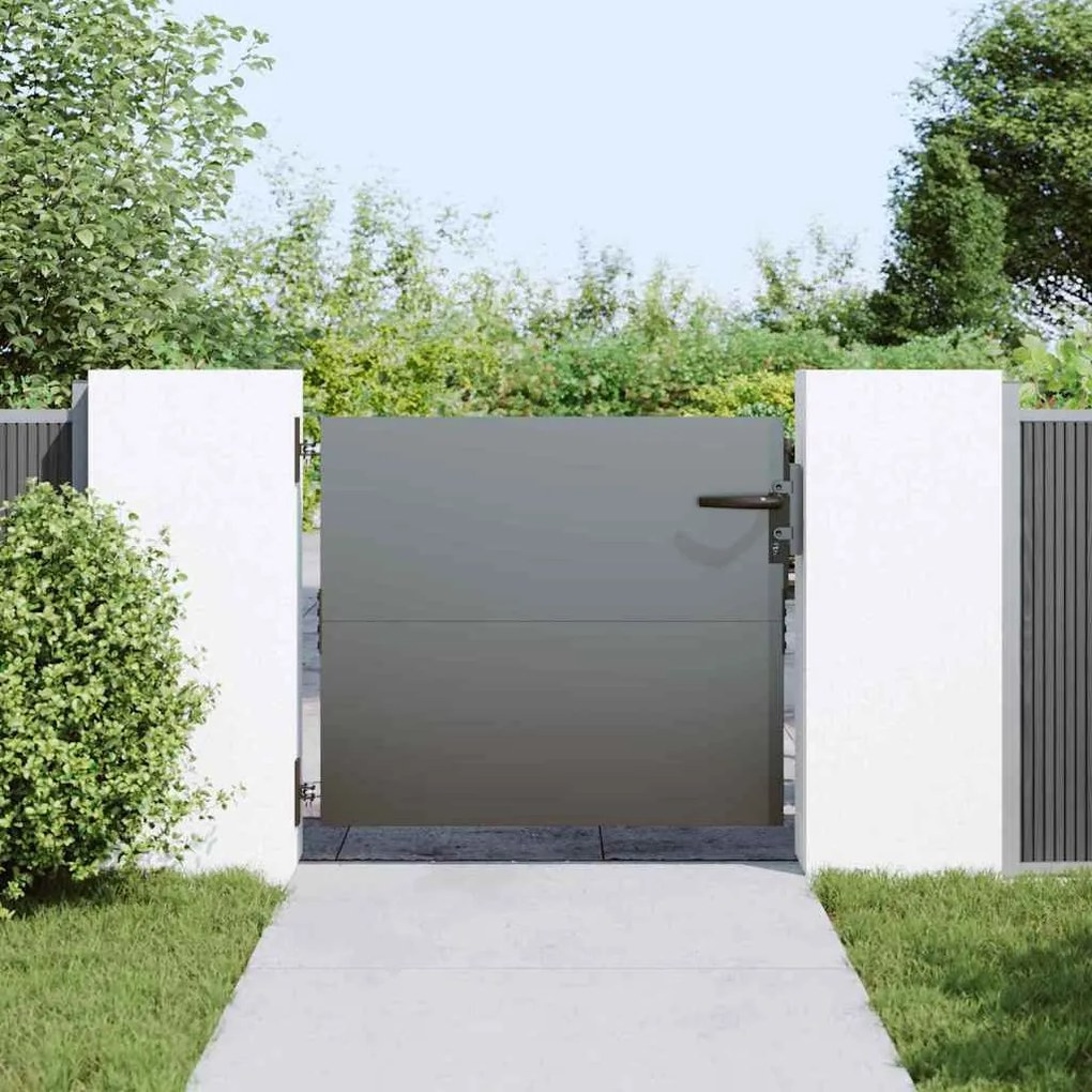 Portão de Jardim Preto 105 x 100 cm Aço com Revestimento em Pó