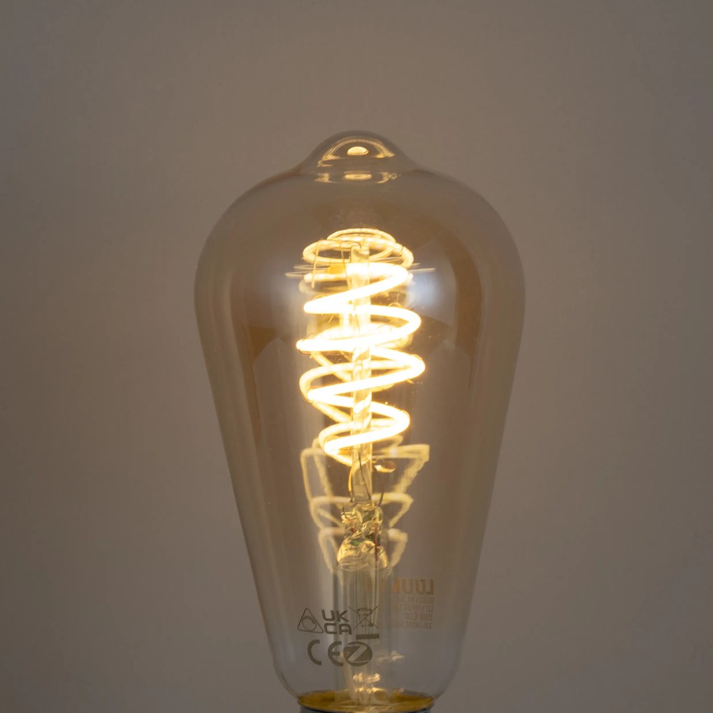 Conjunto de 5 lâmpadas LED E27 inteligentes reguláveis ST64 âmbar 4,9W 320 lm 2500K Zigbee