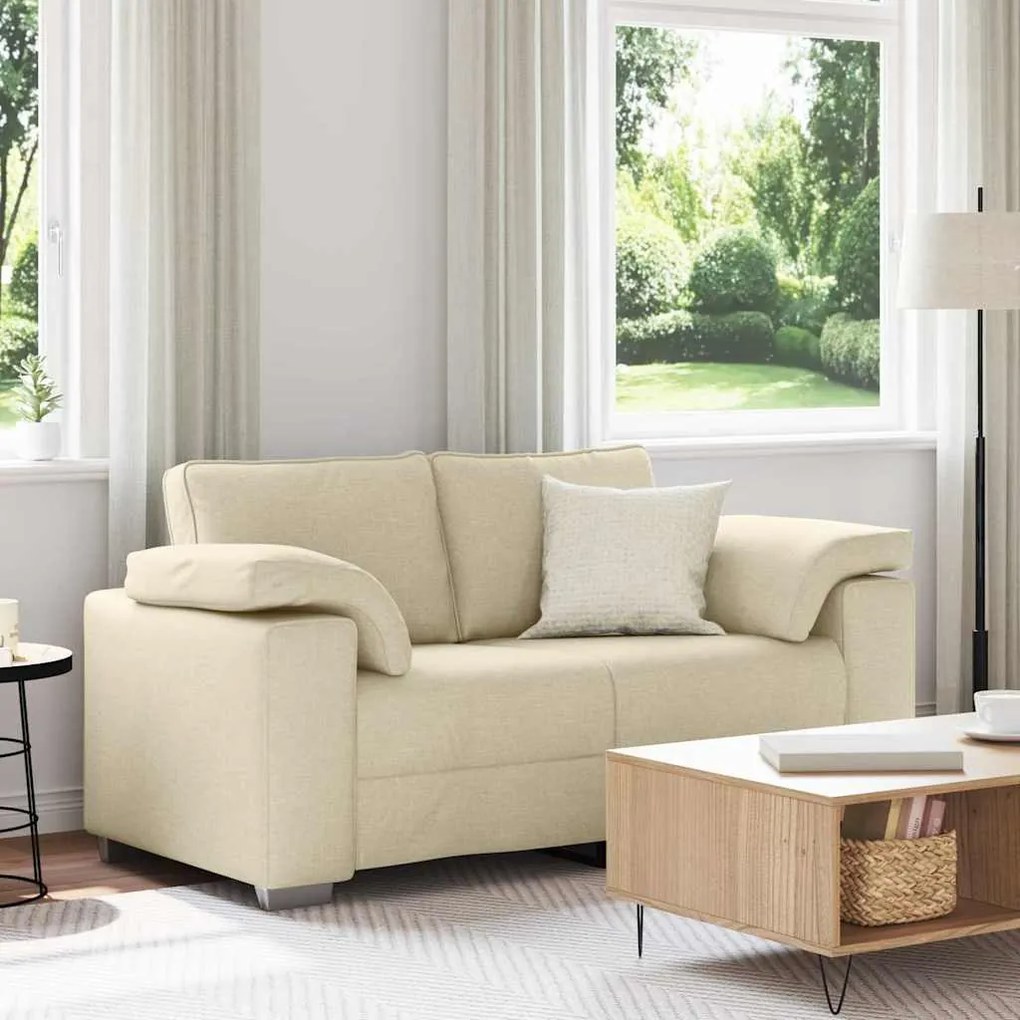 vidaXL Sofá Creme 160 x 77 x 82 cm Tecido