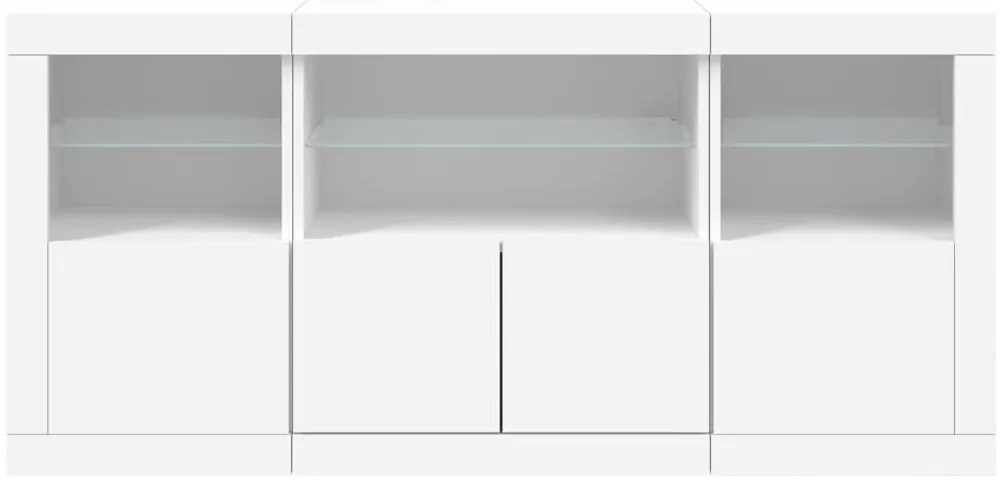Aparador com luzes LED 142,5x37x67 cm branco