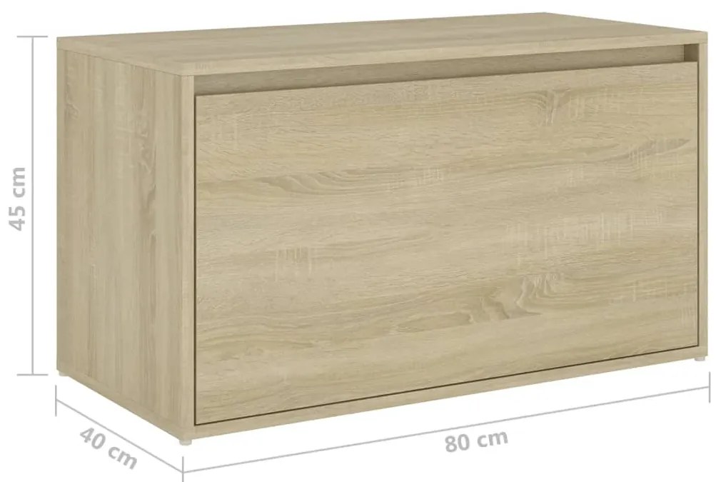 Banco de corredor 80x40x45 cm derivados madeira carvalho sonoma