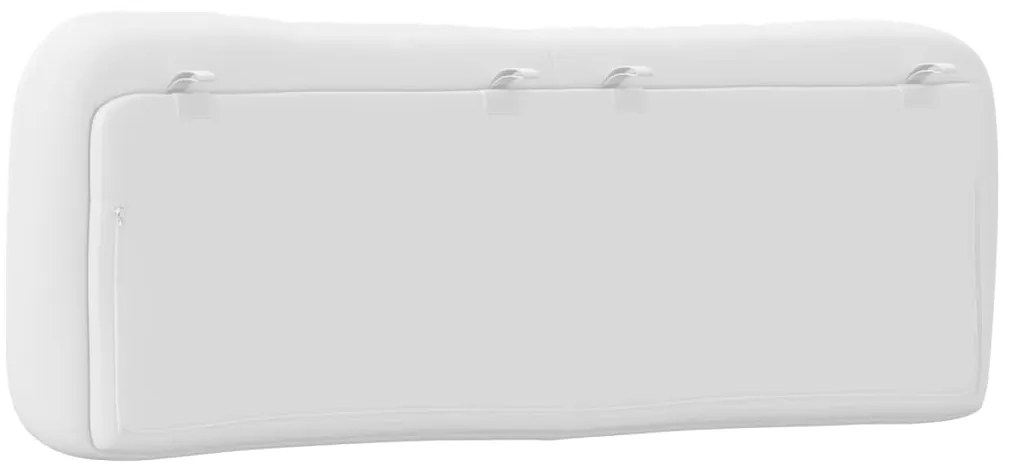 Almofadão de cabeceira 140 cm couro artificial branco