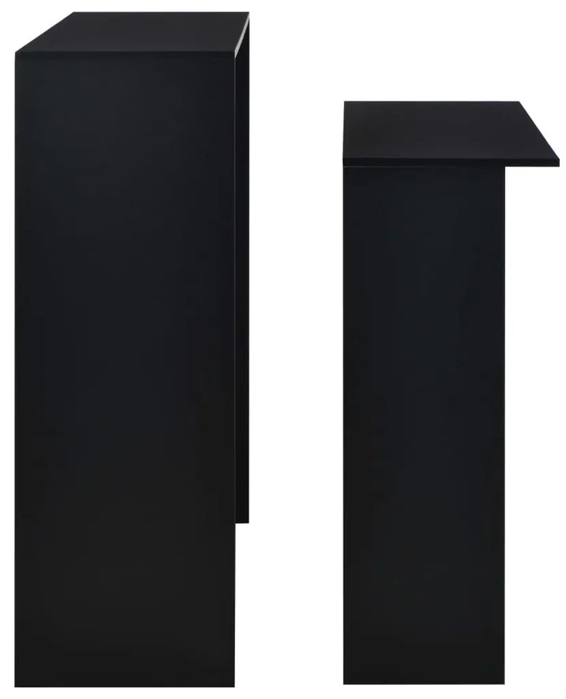 Mesa de bar com 2 tampos preto 130x40x120 cm