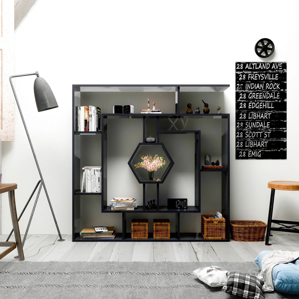 Estante Labrina – Preto – 134x134x22 cm