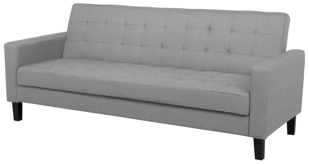 Sofá-cama 3 lugares em tecido cinzento claro VEHKOO Beliani