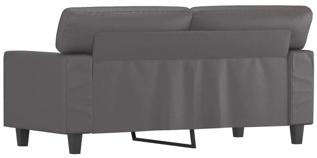 Sofá de 2 lugares 120 cm couro artificial cinza