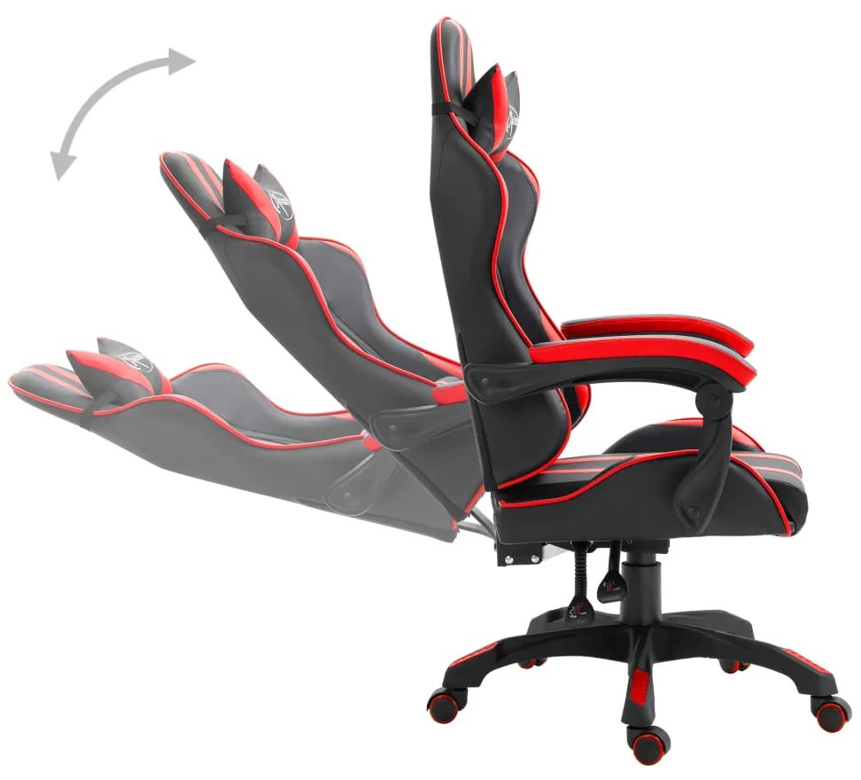 Cadeira de gaming couro artificial vermelho