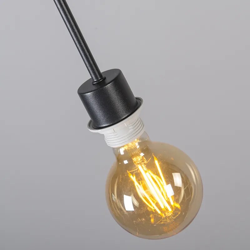 Candeeiro de suspensão moderno preto com abajur 45 cm bege - Combi 1 Moderno
