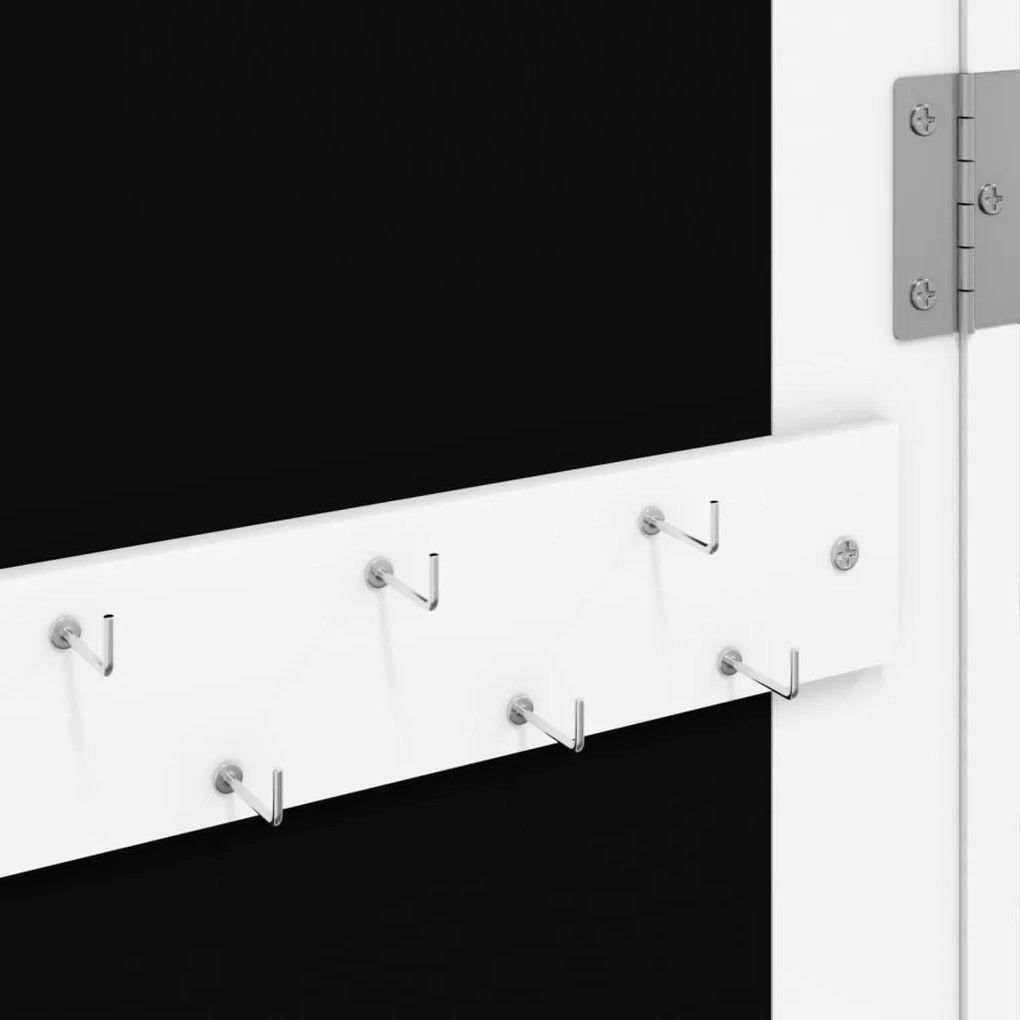 Móvel para joias de parede espelhado com luzes LED branco