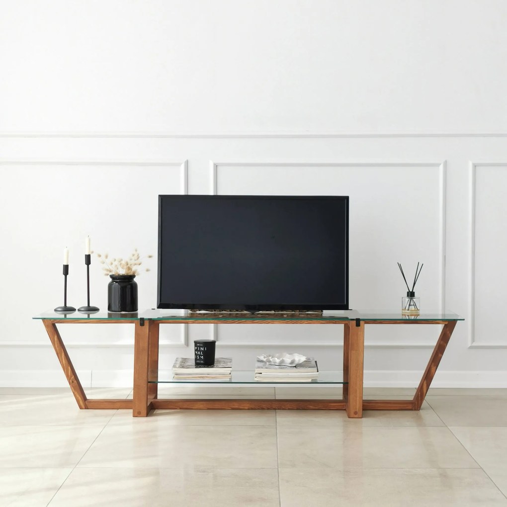 Móvel TV Amalfi – Nogueira – 158 cm x 35 cm x 35 cm
