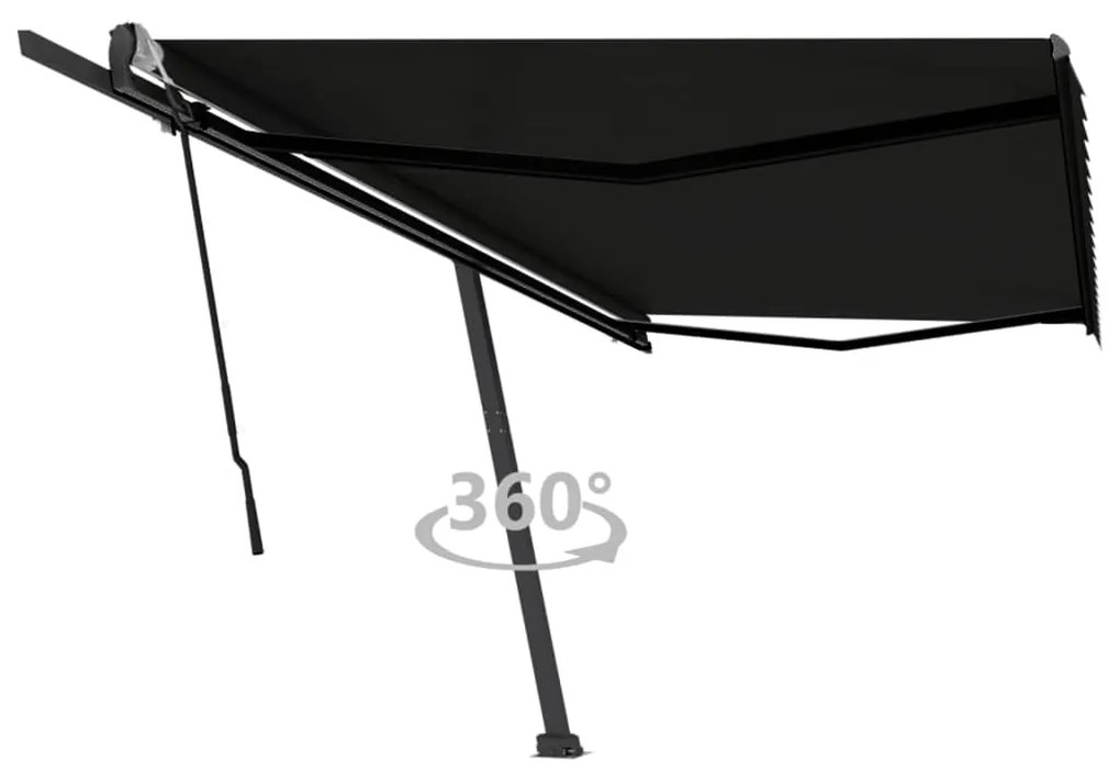 vidaXL Toldo retrátil manual independente 500x350 cm antracite
