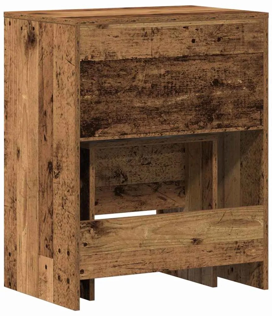 Mesa de Maquilhagem com Espelho Madeira Velha Madeira de Engenharia