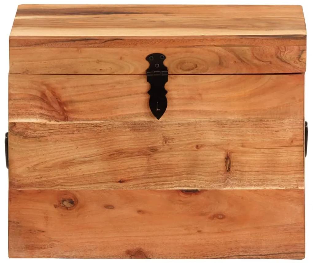 Caixa de arrumação 39x28x31 cm madeira de acácia maciça