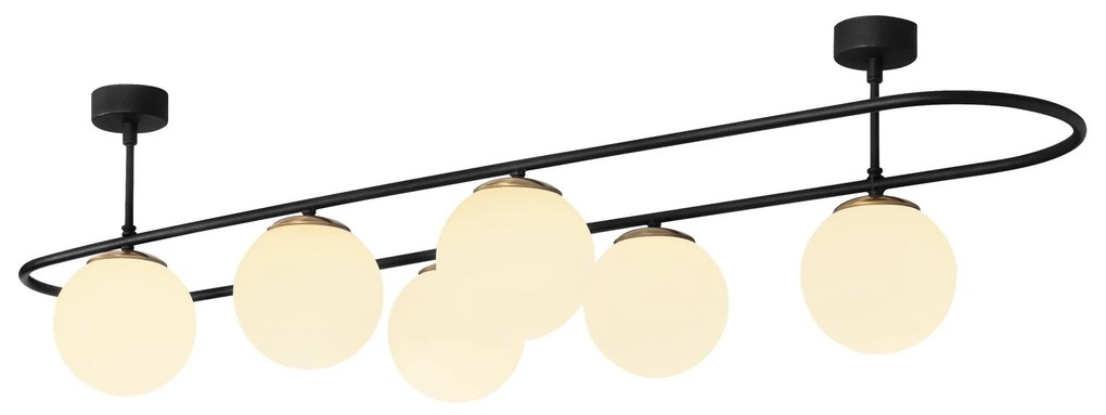 Candeeiro de Teto Abakus – Preto e Branco – 124 x 40 cm