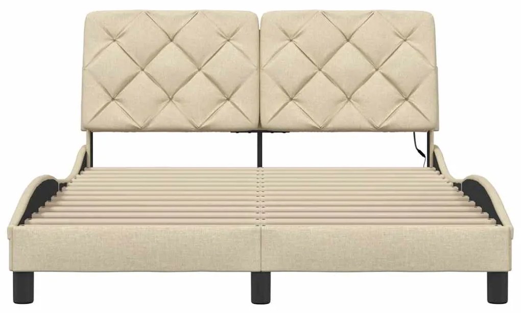 Estrutura de cama com LED sem colchão 140x200 cm tecido