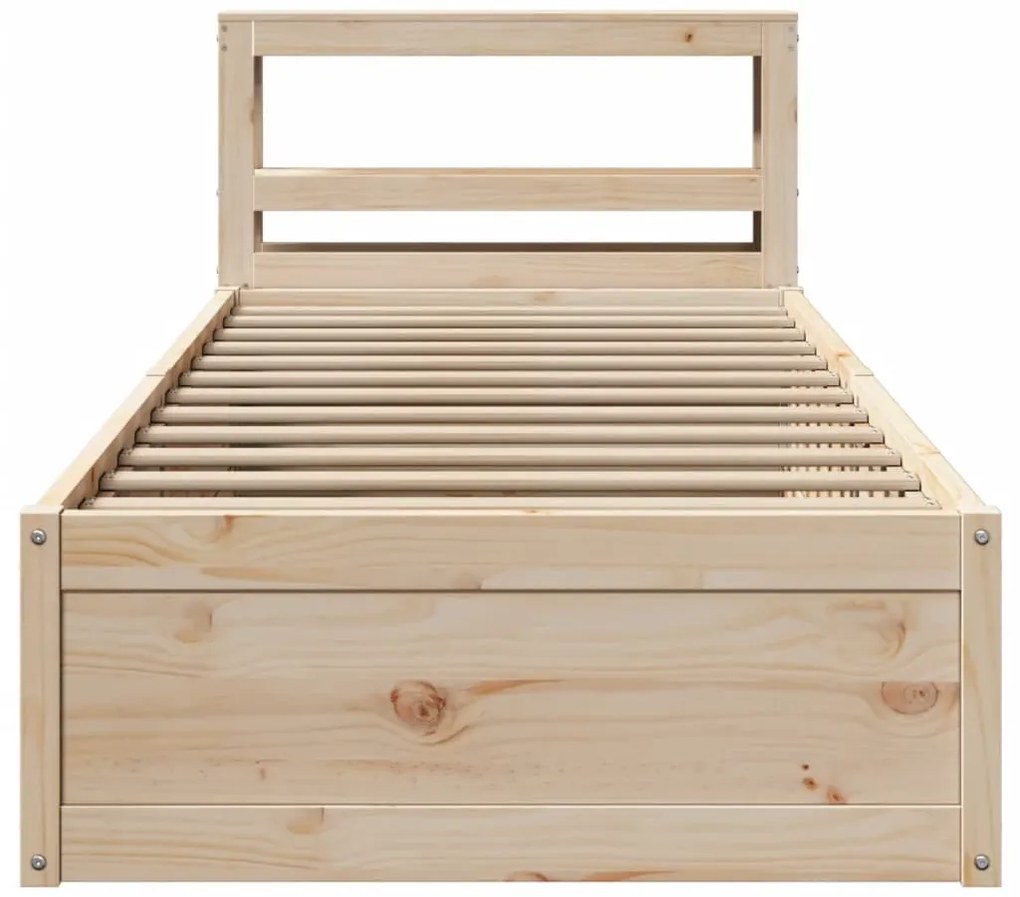Estrutura de cama com cabeceira 90x190 cm pinho maciço
