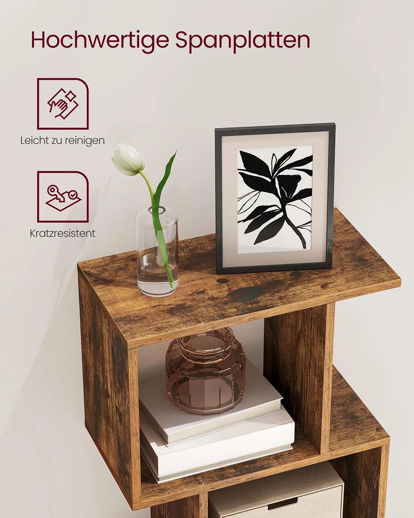Estante com seis prateleiras abertas 24 x 40 x 191 cm Castanho vintage