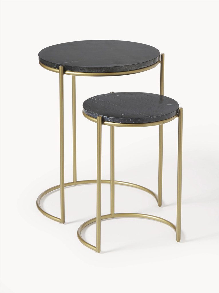 Mesa de apoio em mármore Ella, conjunto de 2