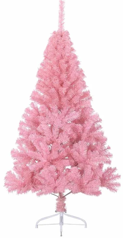 Árvore de Natal com luzes decorativas de corda Rosa 240 cm PVC