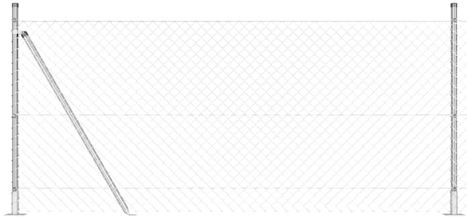 Conjunto de Postes de Cerca Prateado 10 x 0.8 m Aço galvanizado