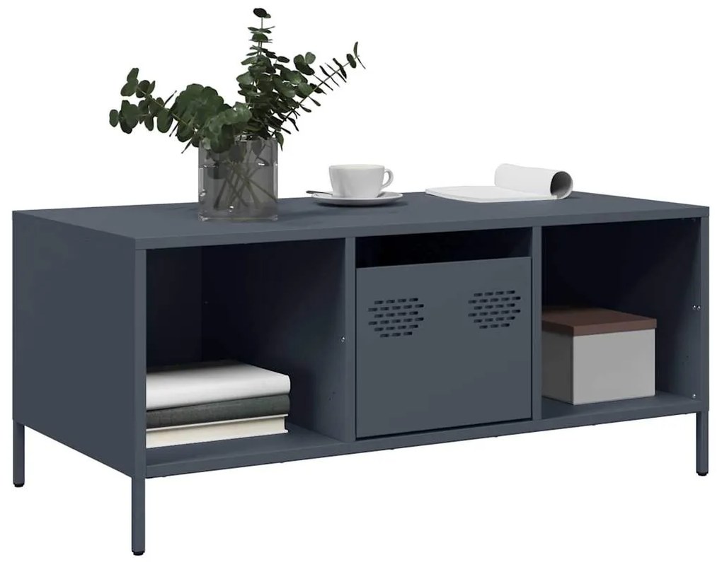 Mesa de centro 101,5x50x43,5 cm aço laminado a frio antracite
