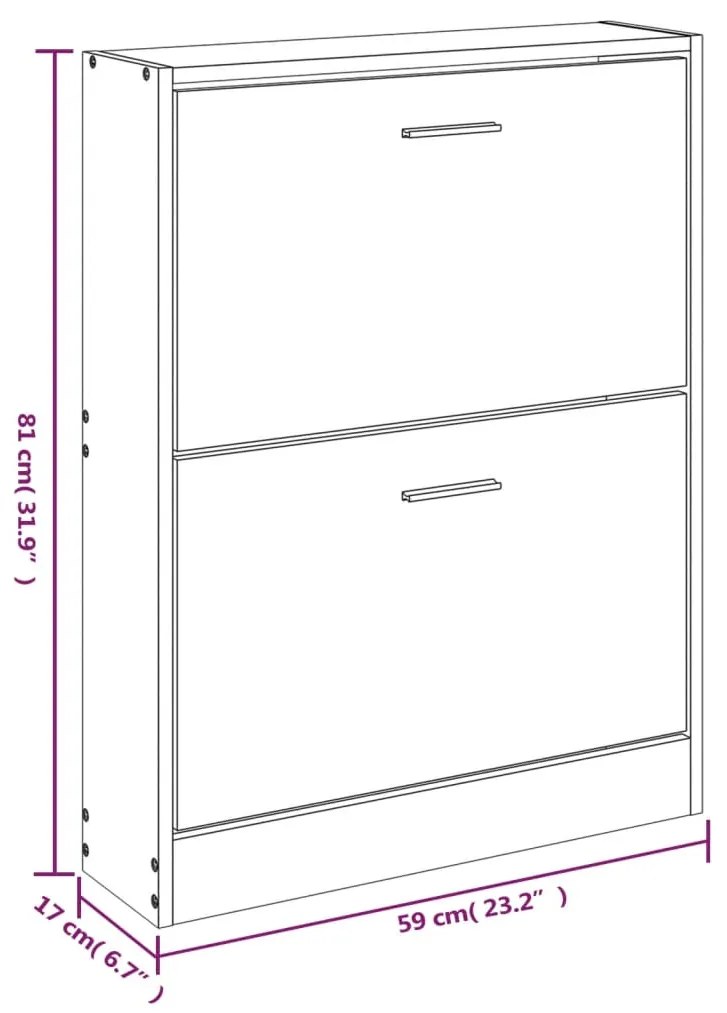 Sapateira Atlanta com 2 Divisórias - Cinzento - Design Moderno