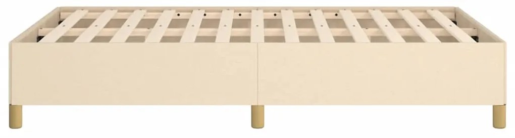 Estrutura de cama sem colchão 120x190 cm tecido creme