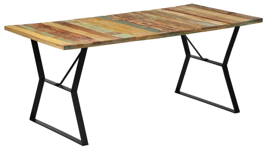 Mesa de jantar 180x90x76 cm madeira recuperada maciça