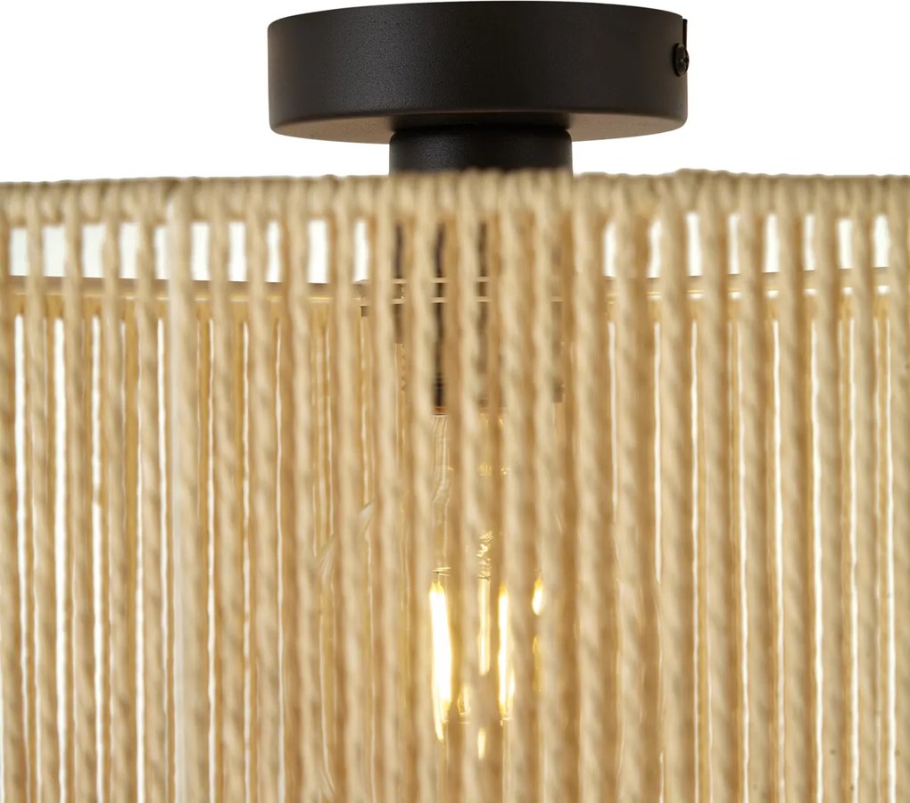 Plafon Preto com Abajur de Papel Bege 50/50/25 - Combi