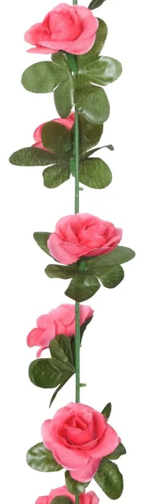 Grinaldas de flores de Natal 6 pcs 240 cm vermelho rosado