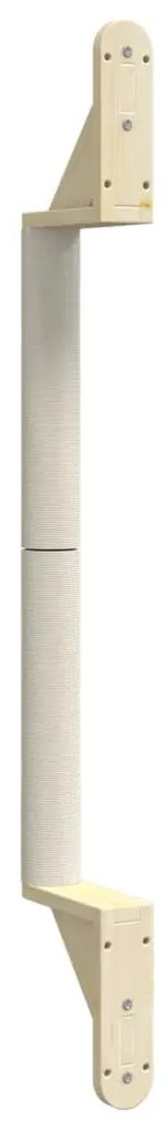 Poste arranhador de montagem na parede para gatos 109 cm sisal